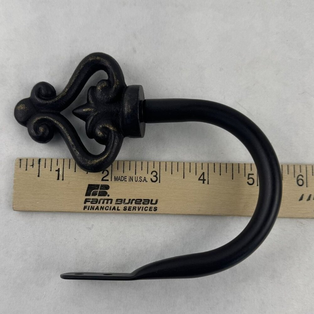 HomeTrends Decorative Harp Holdbacks 2 Sets Of 2 Rustic Bronze Curtain Tiebacks - Picture 7 of 9